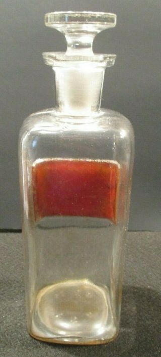 1890 8 In LABEL UNDER GLASS TR.  ACONITI APOTHECARY DRUGSTORE BOTTLE & STOPPER 4