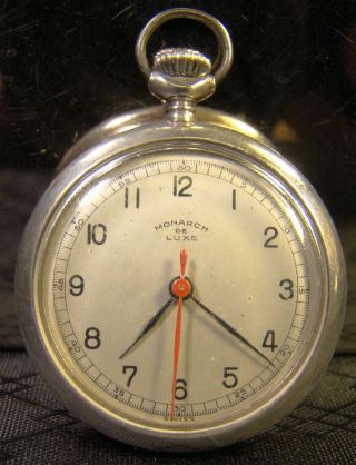Vintage Monarch De Luxe Sterling Silver 925 17 Jewel Pocket Watch