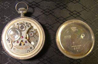 Vintage Monarch De Luxe Sterling Silver 925 17 Jewel Pocket Watch 2