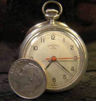 Vintage Monarch De Luxe Sterling Silver 925 17 Jewel Pocket Watch 8