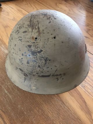 WW2 Japanese Type 90 Combat Helmet,  Liner Dated 1942,  Size Small,  Good Cond 3