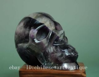 100 natural china hand carving labradorite human skeleton head statue /02 f01 5