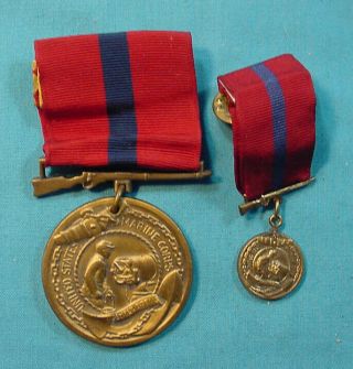 Vintage Us Marine Corps Good Conduct Medal And Mini Usmc