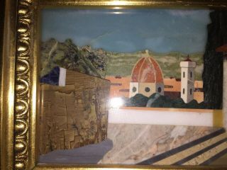 Italian Signed Pietra Dura Mosaic View Of Florence Duomo Landscape Art Italy 2