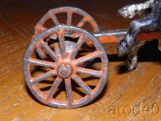 HUBLEY ARCADE KENTON? CAST IRON DUAL HORSE DRAWN HITCH WITH WHEELS EARLY LOOK 5