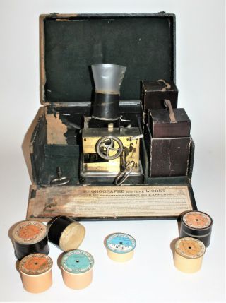 Lioret Model No.  2 Phonograh Outfit With Case And Cylinders,  French,  Circa 1898