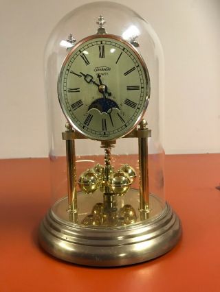Vintage Executive Lantern Brass Quartz Sunbeam Mantle Clock From Germany