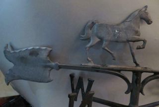 VINTAGE TROTTING HORSE EQUESTRIAN WEATHERVANE WHITEHALL BRAND COMPLETE 4