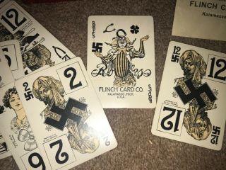 Vintage 1912 The Game of Roodles Flinch Card Co swastika,  shamrock,  wishbone 2