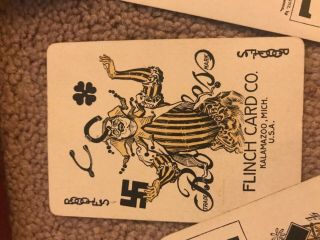Vintage 1912 The Game of Roodles Flinch Card Co swastika,  shamrock,  wishbone 3