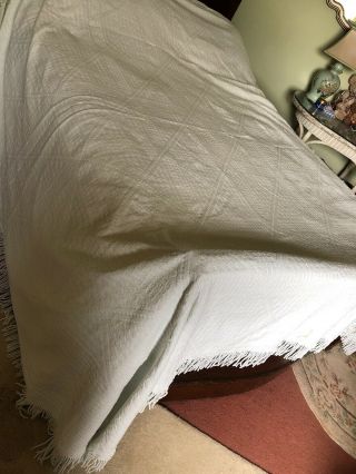 Vintage Large King - Size White Cotton Bedspread Through 99“ X 113 Ewart Liddel