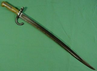 French M1866 Chassepot Bayonet With Bullet Strike Battle Damage To Its Handle