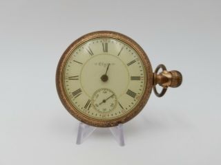 1896 Antique Elgin Size 18s Gold Filled Pocket Watch Parts Or Restoration
