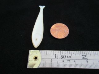ANTIQUE 19TH CENTURY CHINESE MOTHER OF PEARL FISH GAMING COUNTER TOKEN CARVED 5