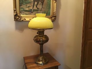 Rare Antique Bradley And Hubbard 24” Oil Converted To Electric Brass Lamp
