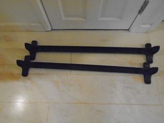 Vintage Large Vono Bed Brackets Pair Cast Iron Angle Iron With Fixings Rare