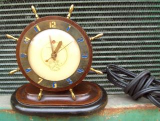 Vintage General Electric 4h86 Nautical Ship Wheel Electric Clock The Nantucket