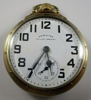 Hamilton 950 23j Pocket Watch 10k Gold Filled Case Parts Repair Only