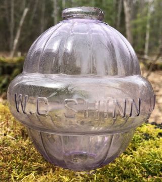 Antique 1890 - 1900’s W.  C Shinn Lincoln Nebraska Amethyst Lightning Rod Ball Globe