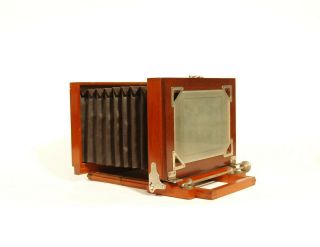 Near 1888 Rochester Optical Antique Plate Camera w/Tripod,  Wood Case,  More 5