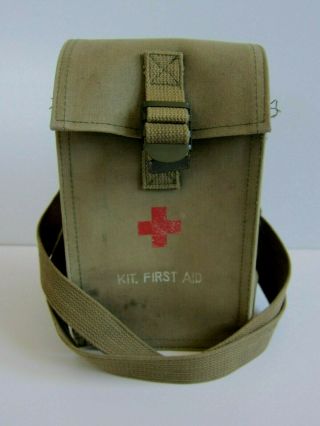 Vintage Army Military Green Canvas Medic First Aid Kit Bag Purse Pouch