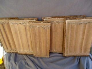 Five 16th Century Oak Style Carved And Limed Linen Fold Panels