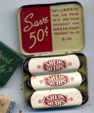 WW2 K - Ration LUCKY STRIKE GREEN Cigarette Pack & GUM,  CONDOMS,  MATCHBOOK 4