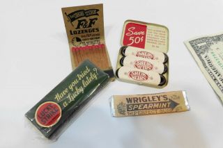 WW2 K - Ration LUCKY STRIKE GREEN Cigarette Pack & GUM,  CONDOMS,  MATCHBOOK 6