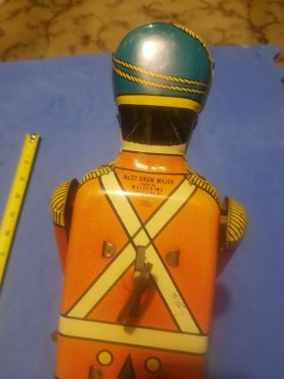 Antique WOLVERINE No.  27 DRUM MAJOR Mechanical Tin Litho Wind Up Toy GREAT 4