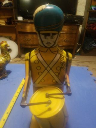 Antique WOLVERINE No.  27 DRUM MAJOR Mechanical Tin Litho Wind Up Toy GREAT 6