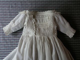 Antique Long Baby Gown Wide Neck Lace 18 