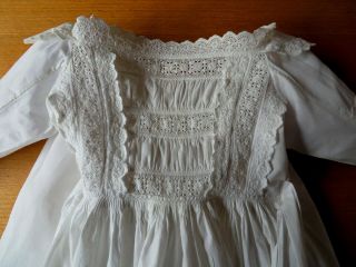 Antique Long Baby Gown Wide Neck Lace 18 