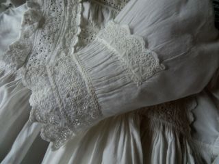 Antique Long Baby Gown Wide Neck Lace 18 