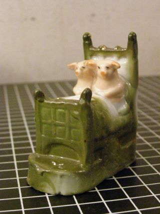 Antique German Porcelain Pigs In Bed After The Ball Fairing Still Bank Rare?