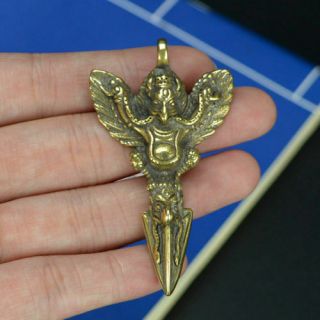 Chinese Exquisite Handwork Bronze Vajra Dapeng Golden Winged Bird Pendant.