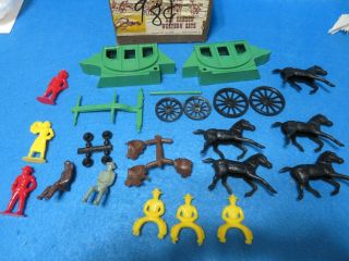 Vintage 1950 ' s REL or Plastic Art Toy Corp Kit Carson stagecoach playset MIB 2