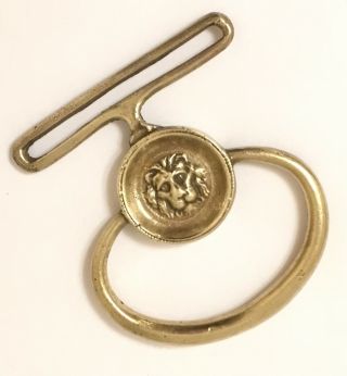 Victorian Brass Servant Bell Pull Handles Pair Lions Head Medallion 19th Century 3