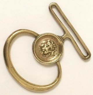 Victorian Brass Servant Bell Pull Handles Pair Lions Head Medallion 19th Century 4