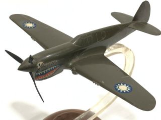 wwii Curtiss P - 40 Flying Tigers AVG airplane model factory shop display Antique 2