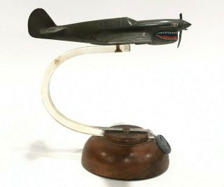 wwii Curtiss P - 40 Flying Tigers AVG airplane model factory shop display Antique 5