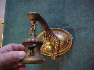 Quality Single Art Deco Era Solid Brass Unrestored Wall Sconce Hubbell Socket