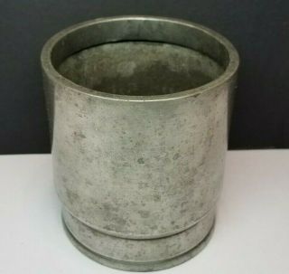 Antique Vintage Chinese Signed Heavy Pewter Brush Pot Holder? Tea Caddy Canister