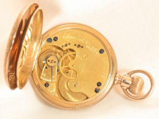 STUNNING FANCY 10K SOLID GOLD ELGIN 1884 ANTIQUE POCKET WATCH - 10