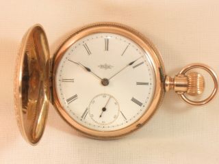 STUNNING FANCY 10K SOLID GOLD ELGIN 1884 ANTIQUE POCKET WATCH - 6