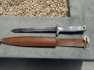 US WWII Anderson Sword Blade Fighting Knife Top of Blade Glendale CA.  Rare Knife 3