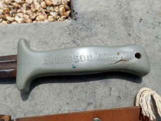 US WWII Anderson Sword Blade Fighting Knife Top of Blade Glendale CA.  Rare Knife 5