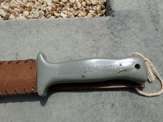 US WWII Anderson Sword Blade Fighting Knife Top of Blade Glendale CA.  Rare Knife 9