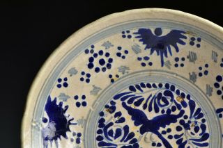 17th / 18th Century Delft Pottery Shallow Bowl with Blue Designs 2