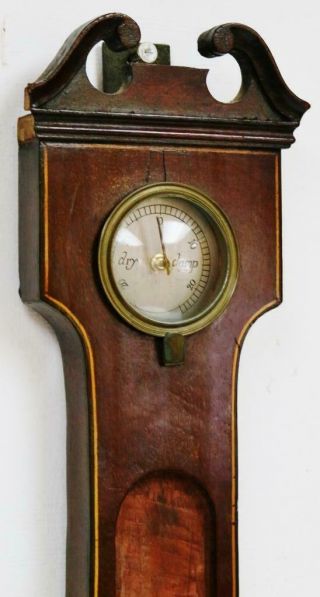 Antique English Mahogany Inlaid Banjo Wall Barometer Restoration Spares/Repair 4