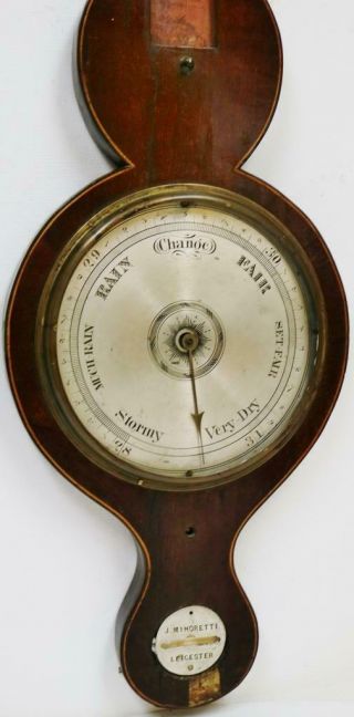 Antique English Mahogany Inlaid Banjo Wall Barometer Restoration Spares/Repair 6